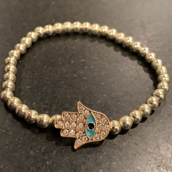 Set of 4 Hamsa Bohemian Bracelet Stack Tassel Beads Evil Eye Men’s Unisex Gift - Picture 3 of 11